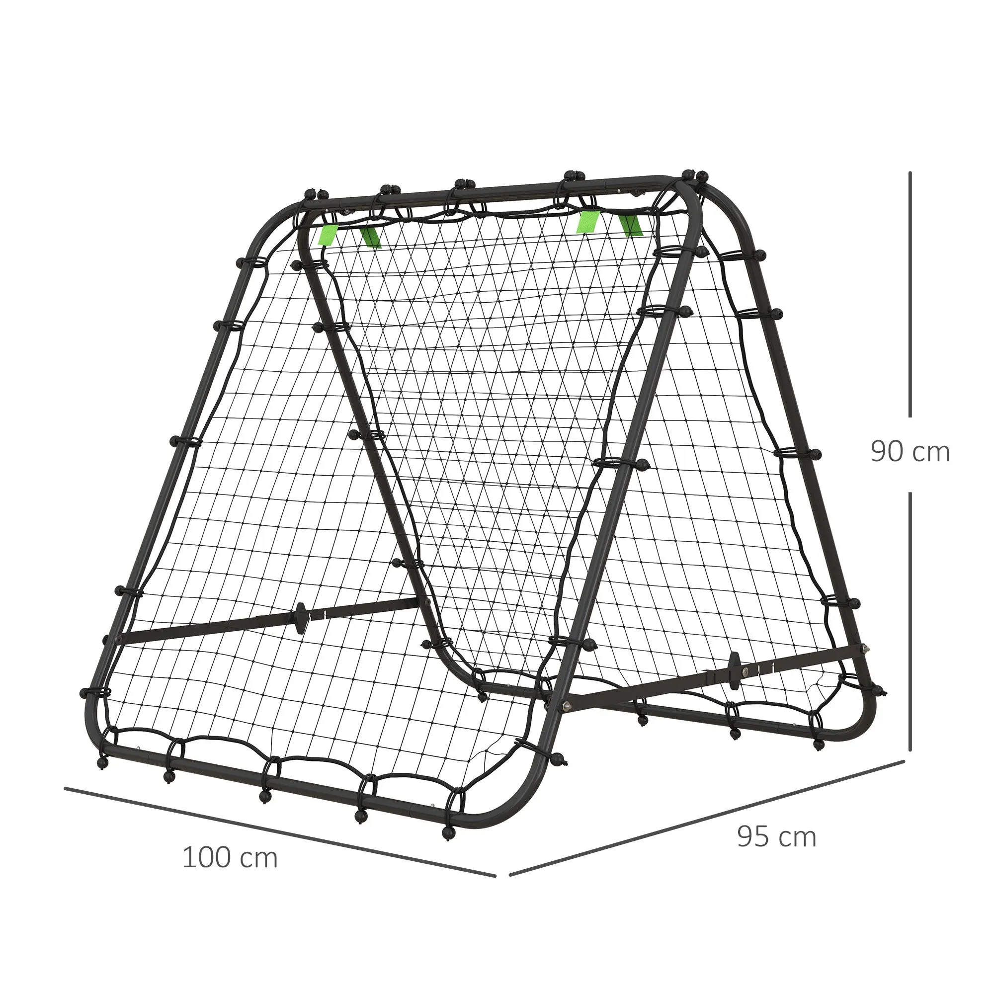 Rebounder Net Football Target Goal with Adjustable Angles, Black