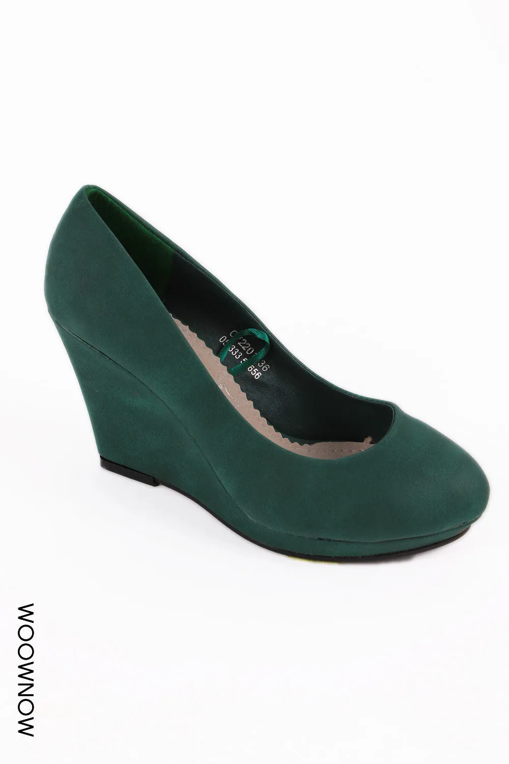 Sally Leather-Look Wedge Court Shoes