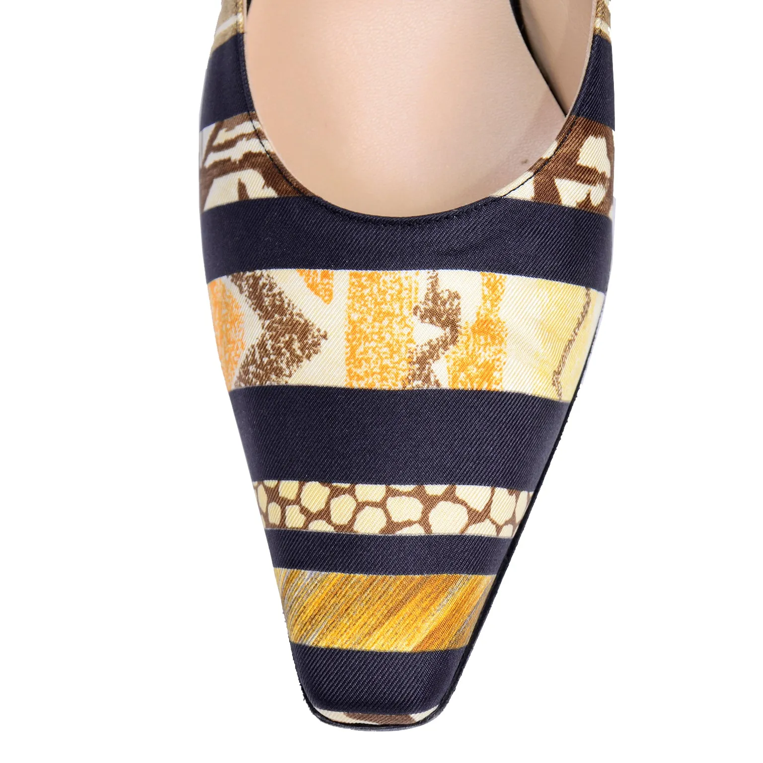 Salvatore Ferragamo Scarf Print Slingback Shoes Pumps