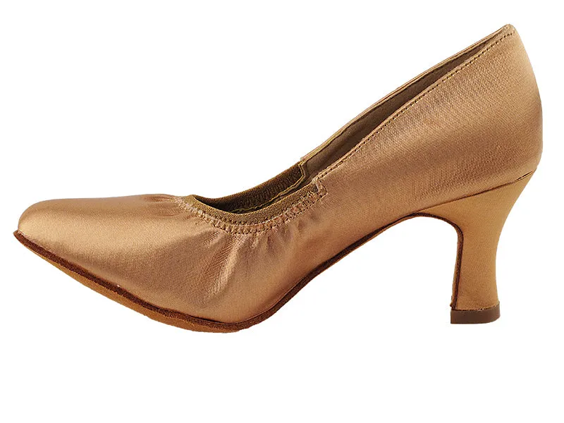 Signature Series Closed Toe Tan Satin Smooth/Standard Dance Shoe