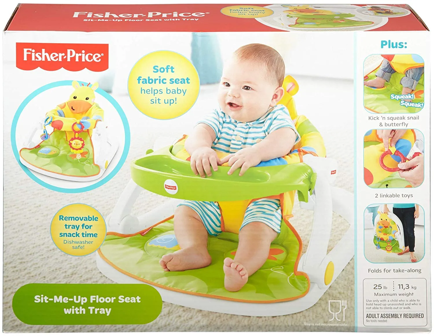 Sit-Me-Up Floor Seat with Tray, Giraffe