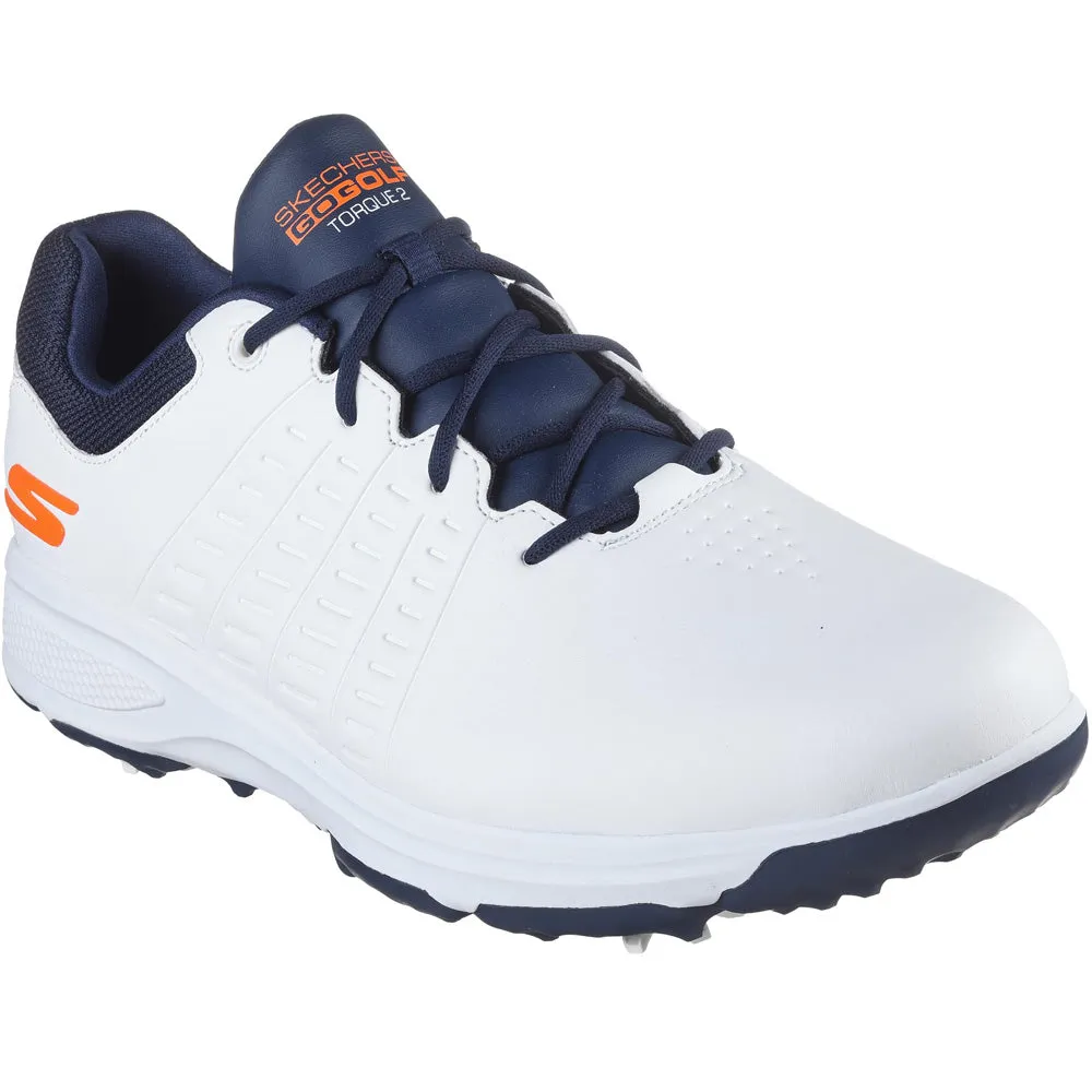 Skechers Go Golf Torque 2 Spiked Waterproof Shoes - White/Navy/Orange