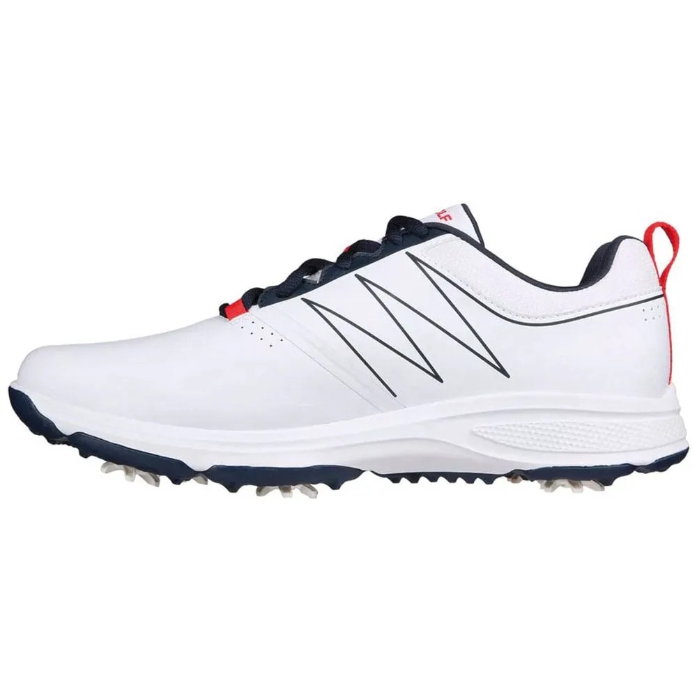 Skechers Go Golf Torque Spiked Waterproof Shoes - White/Navy/Red