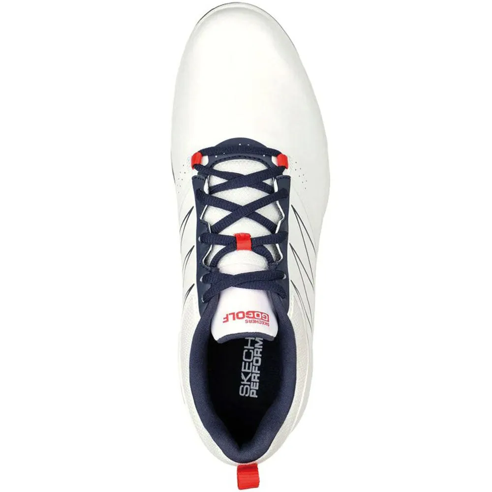 Skechers Go Golf Torque Spiked Waterproof Shoes - White/Navy/Red