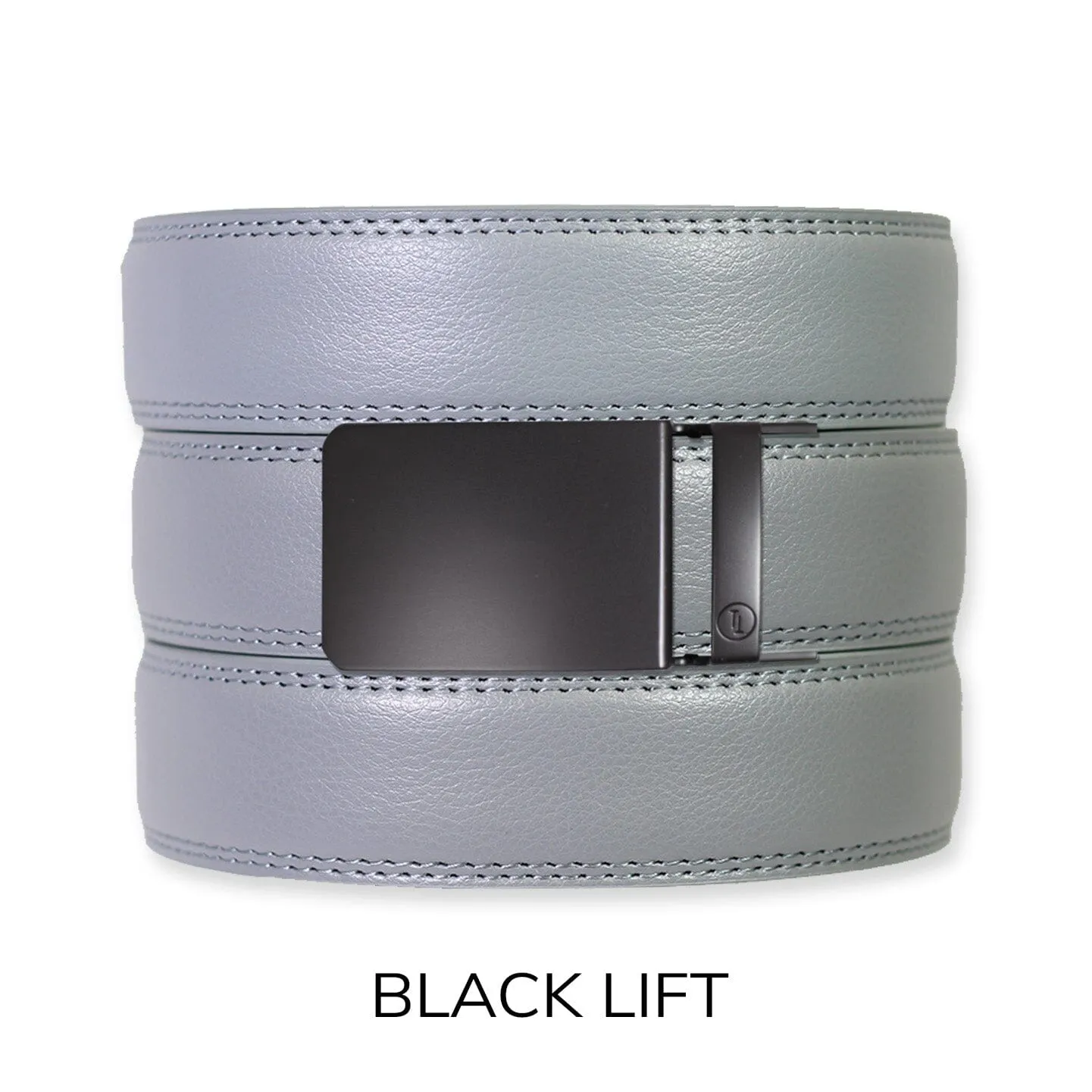 Slate Leather Ratchet Belt & Buckle Set