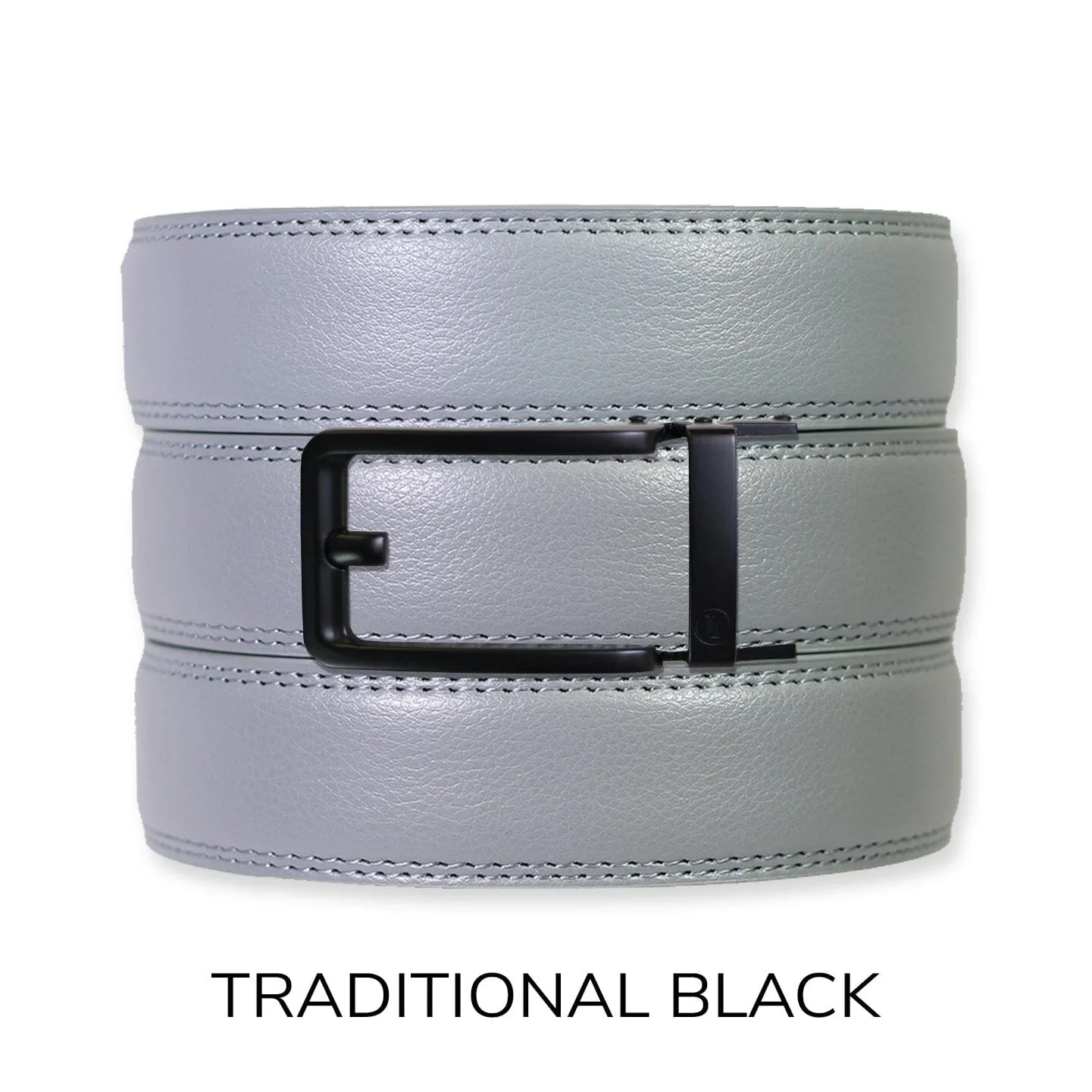 Slate Leather Ratchet Belt & Buckle Set