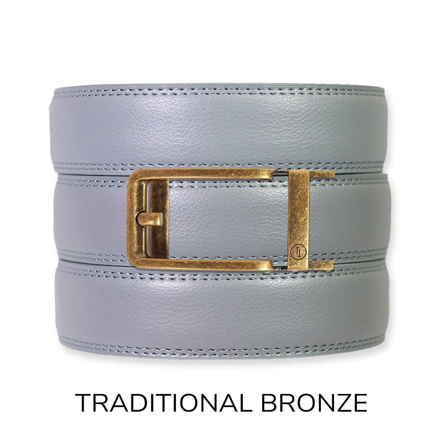 Slate Leather Ratchet Belt & Buckle Set