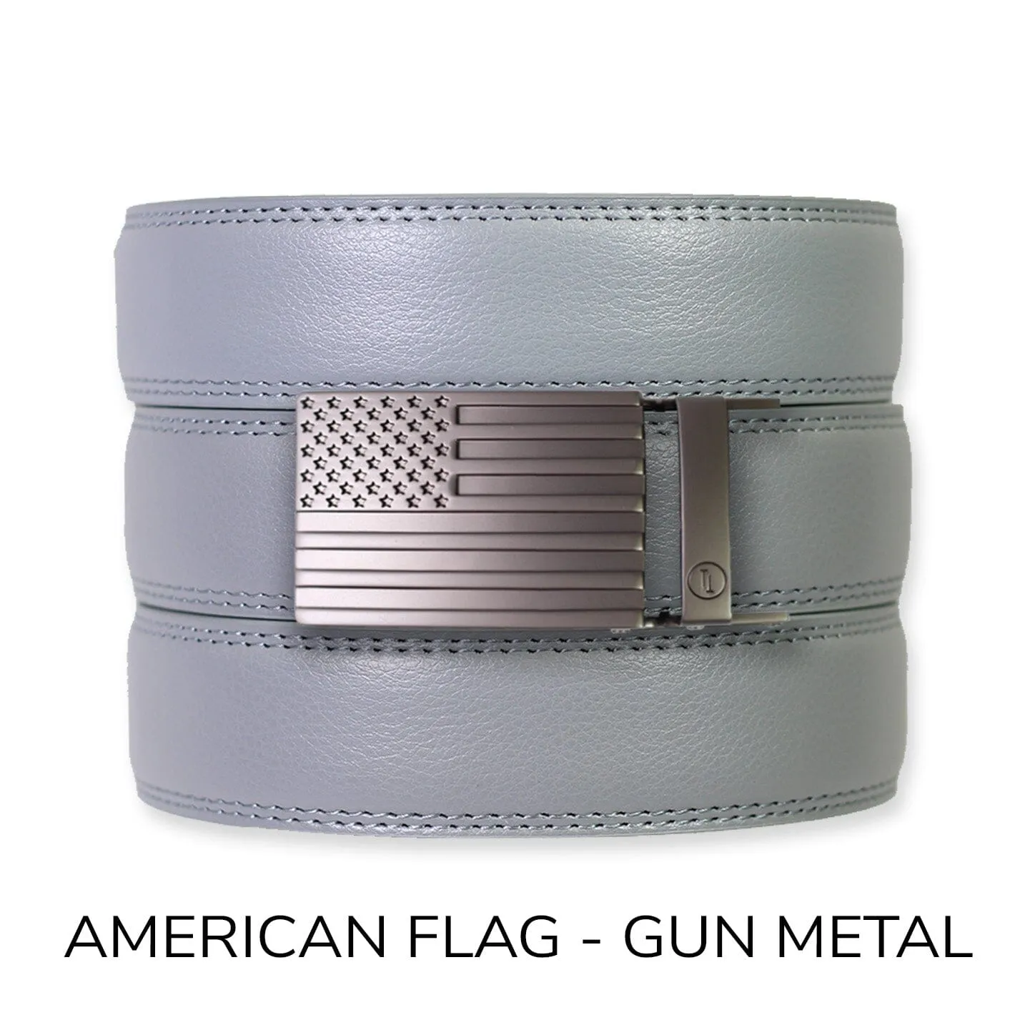 Slate Leather Ratchet Belt & Buckle Set