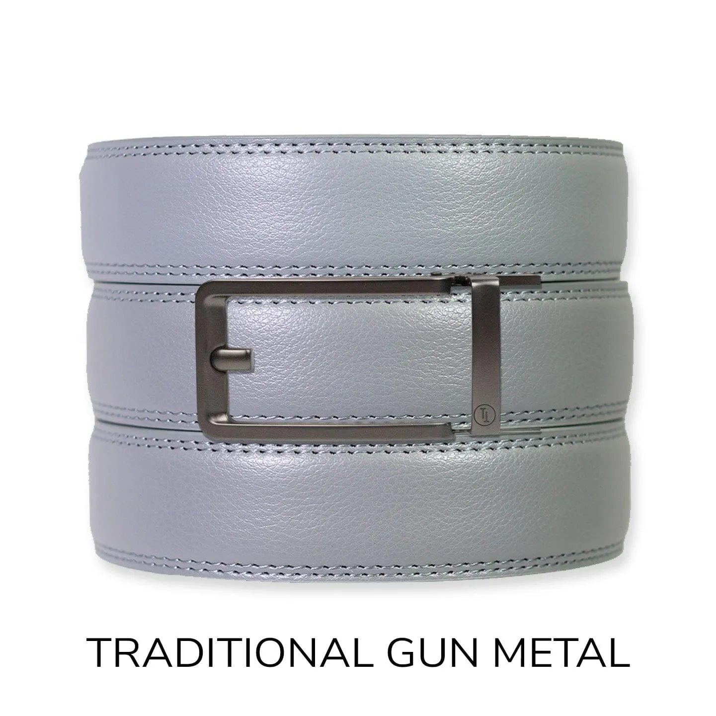 Slate Leather Ratchet Belt & Buckle Set