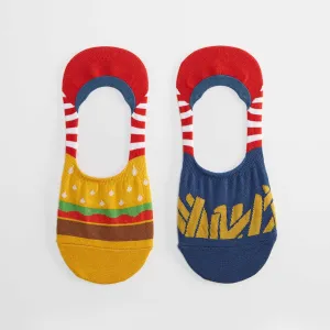 Sock It To Me Women's No Show Socks - Burger and Fries