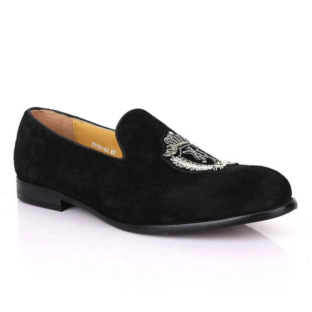 Terry Taylors Exotic Suede Black Crested Shoes