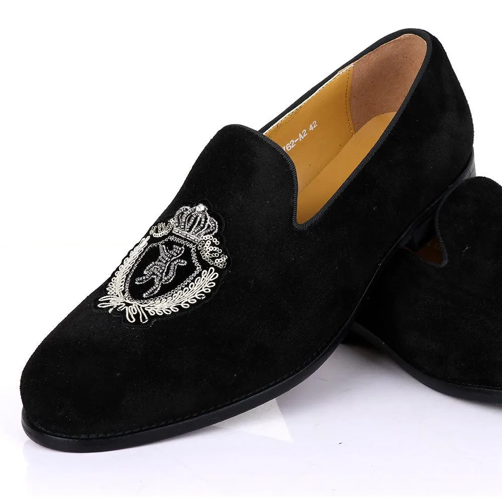 Terry Taylors Exotic Suede Black Crested Shoes