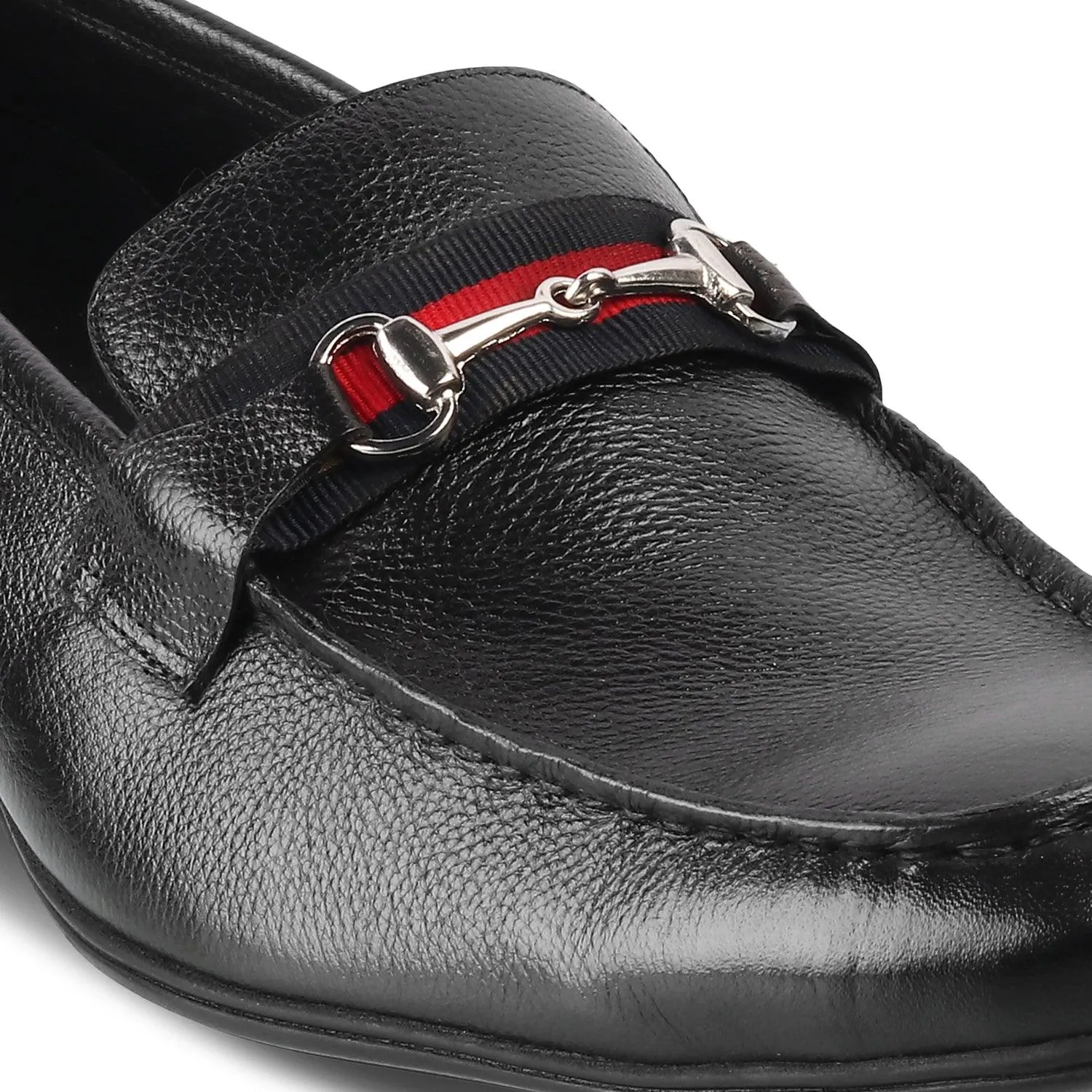 The Suchi Black Mens Leather Loafers