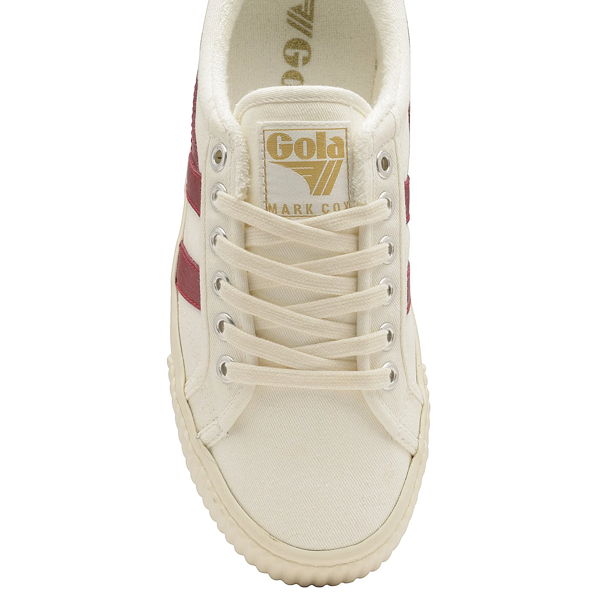 The Tennis Mark Cox Sneaker - Off White   Deep Red