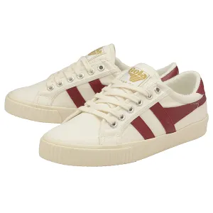 The Tennis Mark Cox Sneaker - Off White   Deep Red