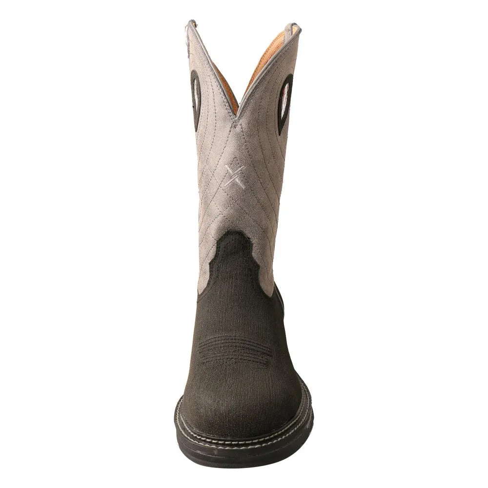 'Twisted X' Men's 12" Western Work EH Steel Toe - Charcoal / Grey