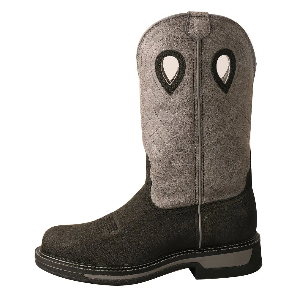 'Twisted X' Men's 12" Western Work EH Steel Toe - Charcoal / Grey