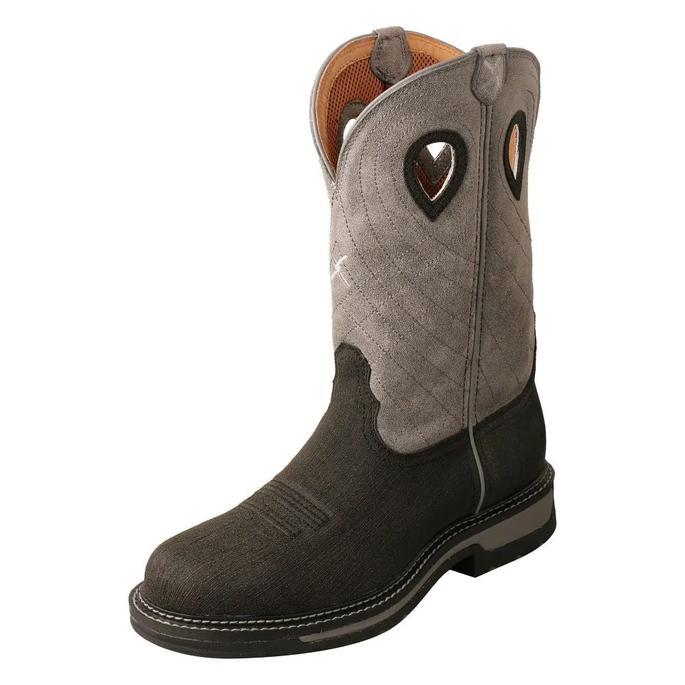 'Twisted X' Men's 12" Western Work EH Steel Toe - Charcoal / Grey