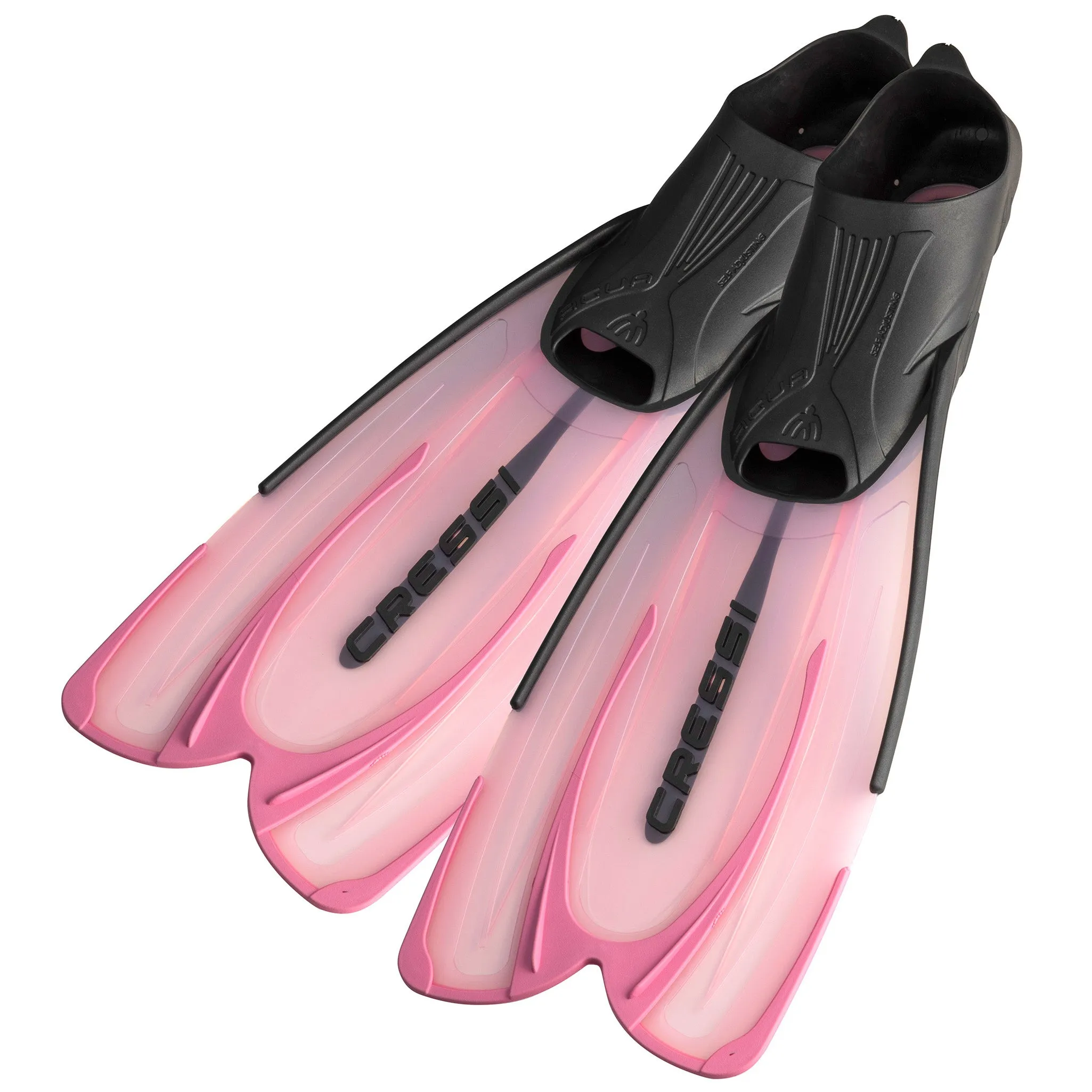 Used Cressi Agua Full Foot Fins - Pink - US Man 7/8 | US Lady 8/9 | EU 39/40