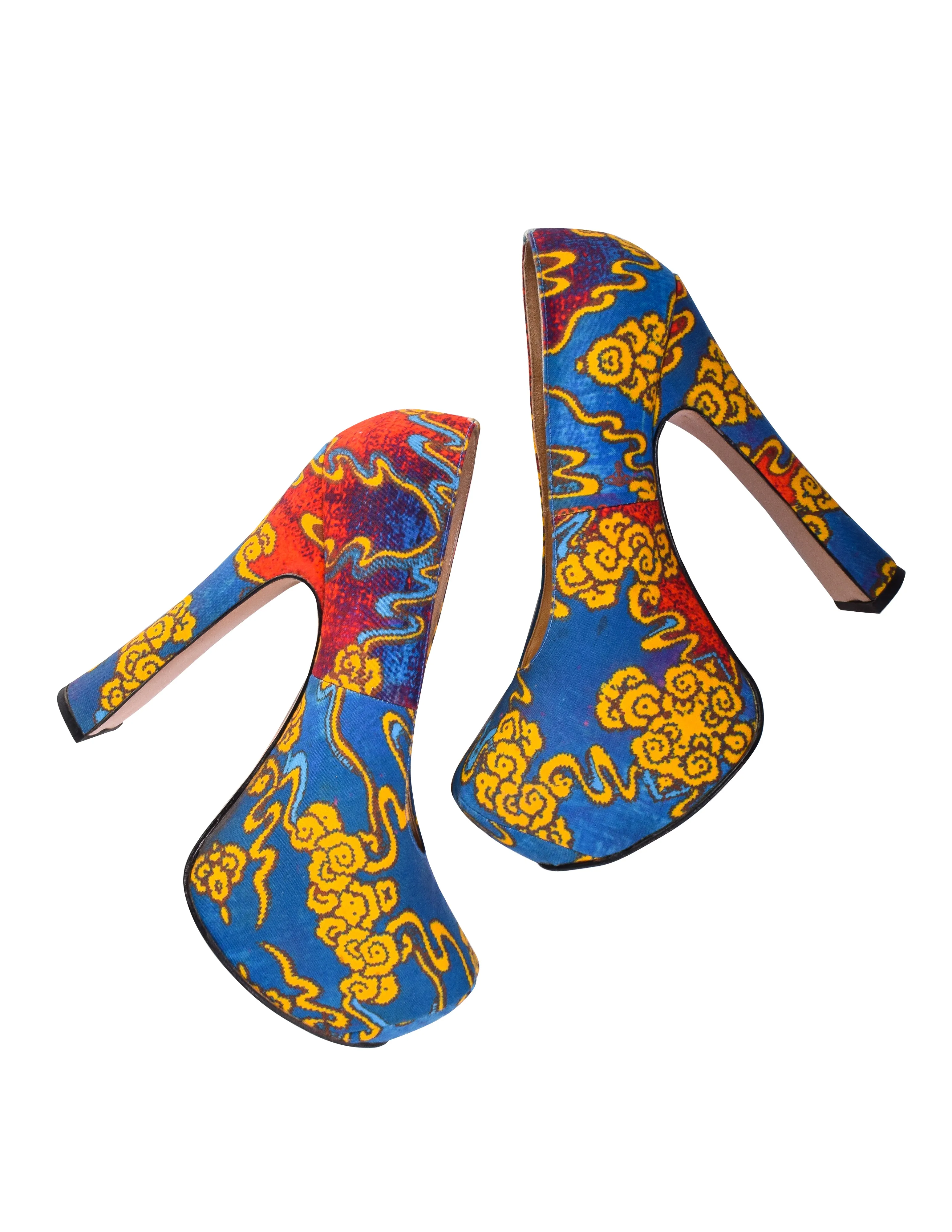 Vivienne Westwood SS 2013 'Tea Garden' Print Elevated Court Shoes