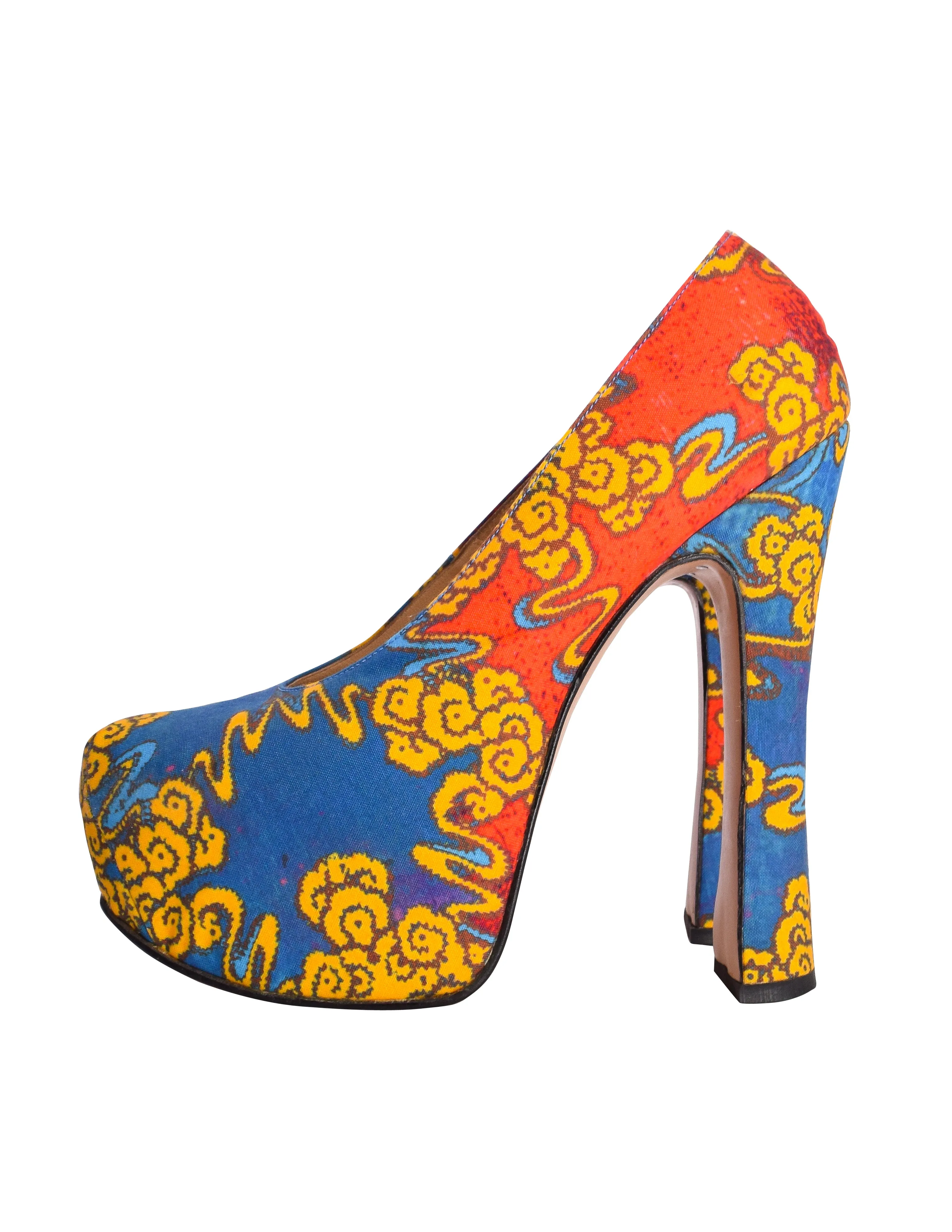 Vivienne Westwood SS 2013 'Tea Garden' Print Elevated Court Shoes