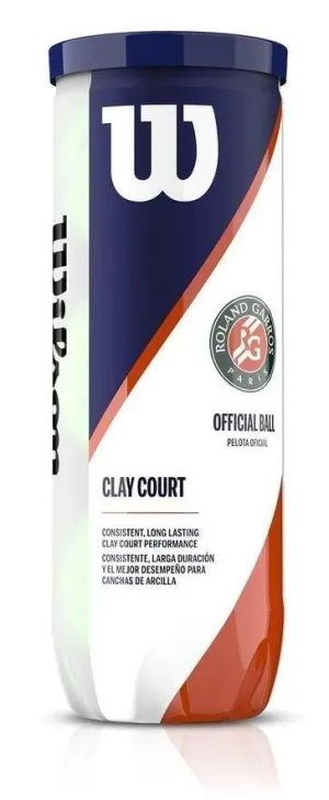 Wilson Roland Garros Tennis Balls Clay Court 3 Ball Can