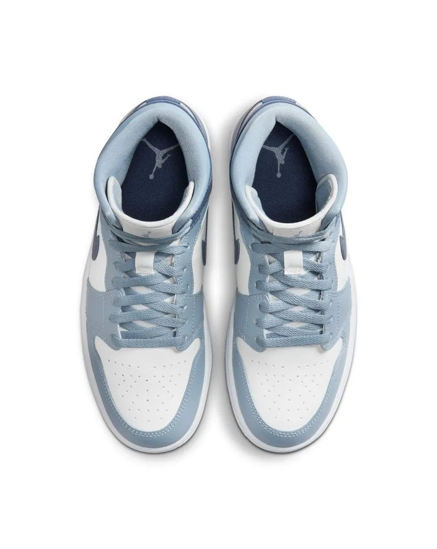 Women's Jordan 1 Mid - Sail / Diffused Blue