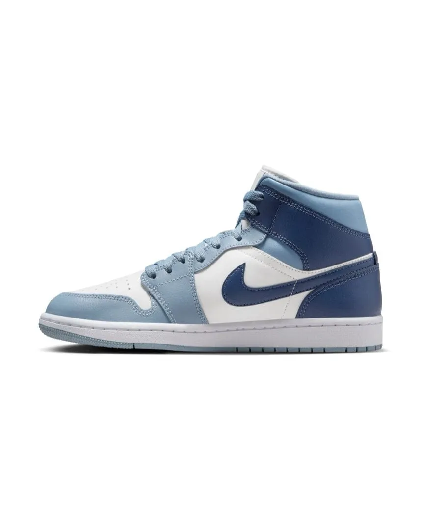 Women's Jordan 1 Mid - Sail / Diffused Blue