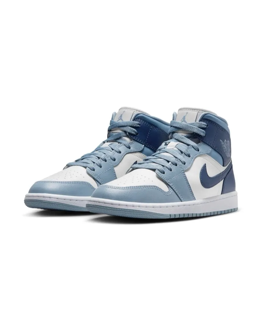 Women's Jordan 1 Mid - Sail / Diffused Blue