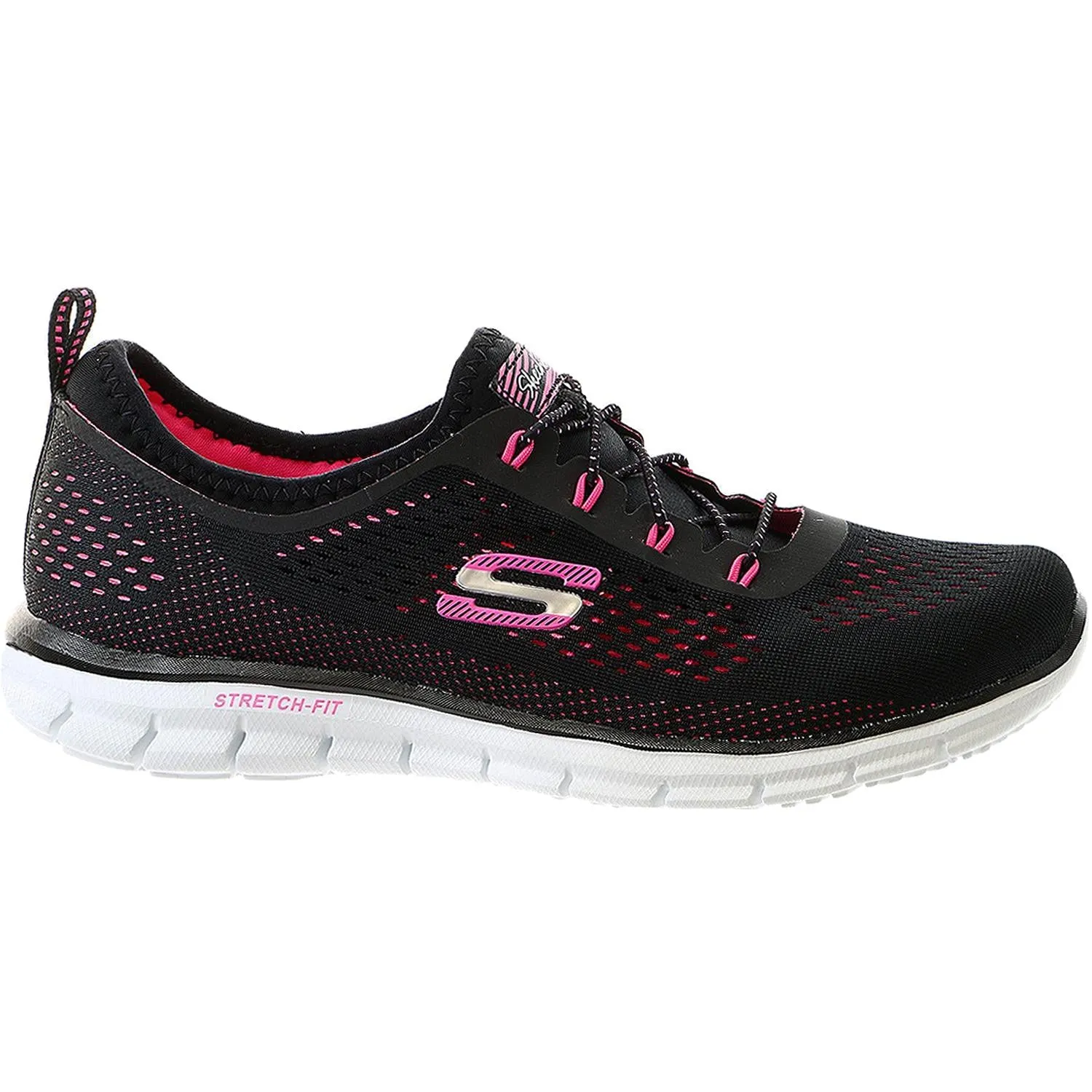 Women's Skechers Harmony Black/Pink Fabric Mesh